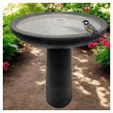 Gray Polypropylene Complete birdbath