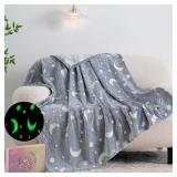 Moon Glow in The Dark Blanket 50'ï¿½60' Blue