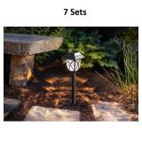 4-Pack 5-Lumens Black Solar LED Outdoor Path Light