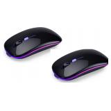Wireless Bluetooth Mouse Rechargeable(Black)-2Set