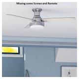 52-in White Flush Mount Ceiling Fan/Light/3 -Blade