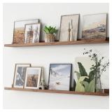 Floating Shelves Set of 2, 48 Inches, Walnut