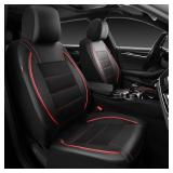 Universal FIT Piping Leather Two Front Seat Covers