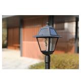 Solar Lamp Post Black Incandescent Post light