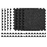 Rubber-Tec Reversible Gym Flooring12 sq.ft.-4Pack