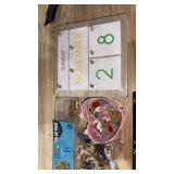 wooden calendar,hair clips,letter bead,animal toys