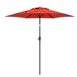 Steel Red Push-button Tilt Market Patio Umbrella