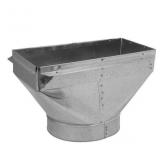8-in 30 Gauge Galvanized steel register Duct boot