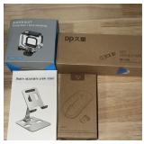 flashlight,computer mouse,phone holder,go pro case