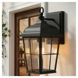 1Light 12.75-in H Matte Black Hardwired Wall Light