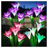 Outdoor Solar Lights with Bigger Lily Flowers,1Pcs