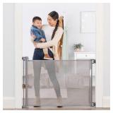 Hardware Mounted Gray Plastic Safety Gate