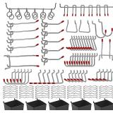 114pcs Pegboard Hooks Assortment for Storage Tools