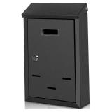 Wall Mount Mailbox 10'' X 7'' X 2''(Black)