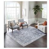 5x8(ft)Polyester Blue Rectangular Indoor Area rug