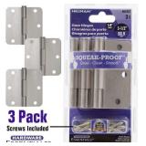 Satin Nickel Mortise Interior Door Hinge 3 -Pack