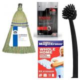 Corn Whisk Broom,Cleaning pad,Dish brush,gloves6pc