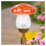 Exhart 30.71-in Red Metal Solar Garden Stake