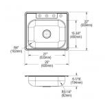 Stainless steel Single bowl 22 -Gauge Kitchen Sink
