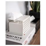 Iron Rectangular Tissue Box  (White)