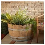 Rustic/weathered oak Wood Outdoor Whiskey Barrel