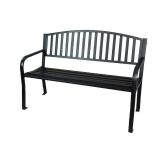 50-in W x 34.25-in H Black Steel Garden Bench