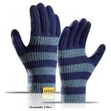 Warm Gloves for Men in Winter-2Pairs,Size-M,Navy