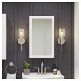 White Mirrored Rectangle Medicine Cabinet