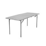 6-ft x 2.5-ft Gray Folding Banquet Table 8 -Person