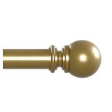 Brushed Gold Steel Single Curtain Rod with Finials
