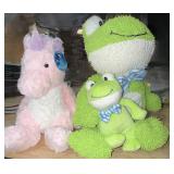 Plush Frog(Mommy with Baby) and Plush Unicorn