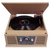 3 Speed  Bluetooth Connection Wood Turntable