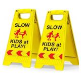 2 Pack Kids at Play Safety Signs for Street