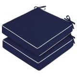 Outdoor Chair Cushions Set of 2(Navy/White)