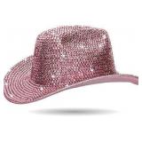 Neon Holographic Western Cowboy Hat Pink-diamond