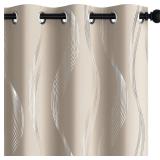 Light Beige Blackout Curtains 2 Panel Set 52x63In