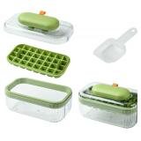 1 Set Silicone Ice Cube Tray with lid Dispenser