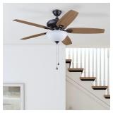 52-in Ceiling Fan/Light/Pull Chain and 5 -Blade