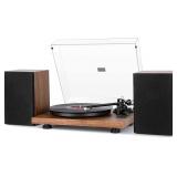 1 BY ONE Bluetooth Turntable HiFi System (Walnut)