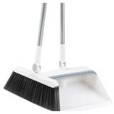 2-in-1 Broom with Dustpan Combo Set(White)