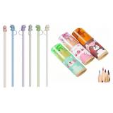 3Pack Colored Pencils/ Replaceable silicone straws