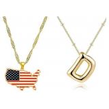 Map Necklace and Necklace D Initial
