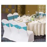 Pack of 50 Spandex Turquoise Chair Sashes