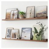 Floating Shelves Set of 2, 48 Inches, Walnut