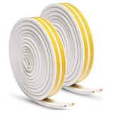 Door Weather Stripping Type 66ft 2 Pack (White)