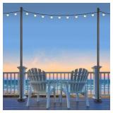 10-ft String Light Pole and Mounts, Black (2-Pack)