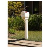 PostalPro Hampton Plastic Large Mailbox White/Post