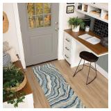2 x 8ft Polyester Blue Rectangular Area rug-2 pack