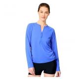 Women's weight Knit Long sleeve Half zip- XL