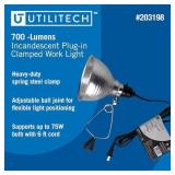 700 Lumens Incandescent Plug-in Clamped Work Light